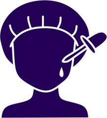 Person applying face serum drop