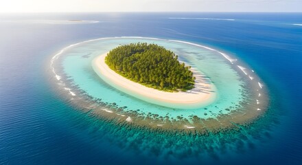 aerial view of tropical island