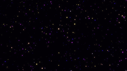 shiny stars glittering and glowing and particles falling , abstract darkk new year and christmas, social media background	