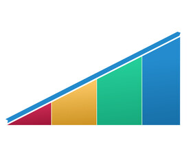 Modern clean style bar chart for corporate business. showing growth with trend line financial data analysis, success, profit, graphs or the stock market.