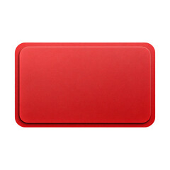 Blank red business card or credit card mockup with rounded corners. Isolated on transparent background, png