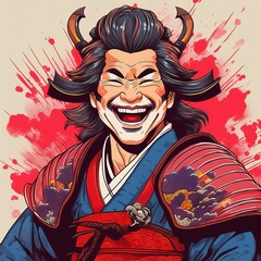 笑う男　イラスト