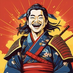 笑う男　イラスト