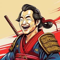 笑う男　イラスト