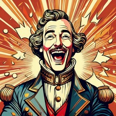 笑う男　イラスト