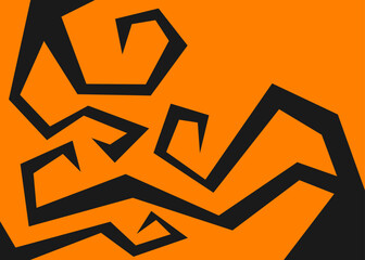 Minimalist background with abstract geometric and curly lines and with some copy space area