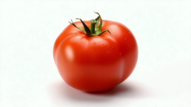 Juicy tomato isolated on white background, showcasing its vibrant color and shape