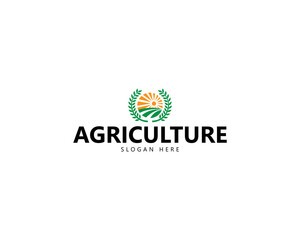 Agriculture Logo. Vector logo design for agriculture farming, wheat farm, farm field, natural harvest, farmer association and more.