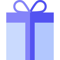A Light Blue Gift Box With A Darker Blue Ribbon And Bow On A Transparent Background