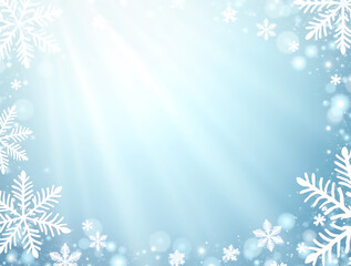 Elegant simple snowflake border design for winter holidays and celebrations