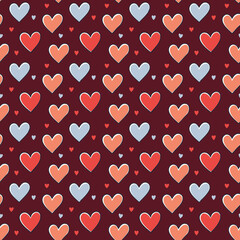 Seamless pattern with hearts for romance and love.