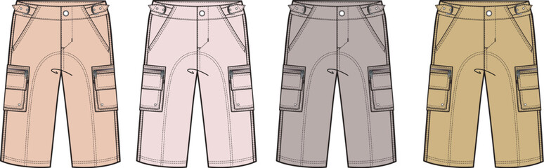 Set of fashion clothing sketches featuring trendy sweaters and stylish necklines for apparel design