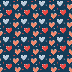 Seamless pattern with hearts for romance and love