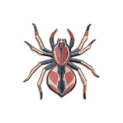 Obraz premium realistic spider embroidery patch insect arachnid wildlife isolated on transparent background, png