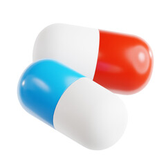 Isolated Illustration of Two Pills