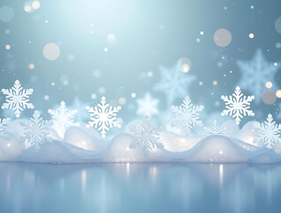 Elegant simple snowflake border design for winter holidays and christmas celebrations