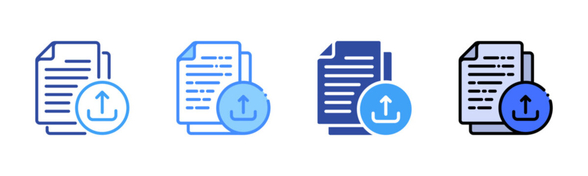 Upload File Multi Style Icon Set