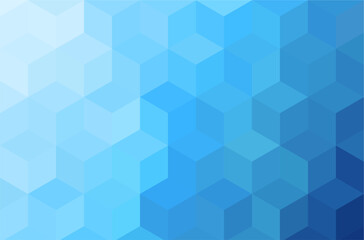 Three dimensional blue cubic pattern for background.