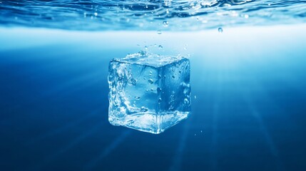 水の中に入った氷と光