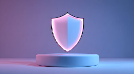 The blue shield is placed on the platform