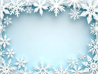 Elegant simple snowflake border design for winter themes and celebrations