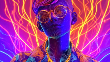 Design your unique ai avatar in a vibrant neon metaverse with endless customization options