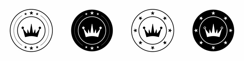 Vector illustration of a set of abstract crown symbols. Stock vector.