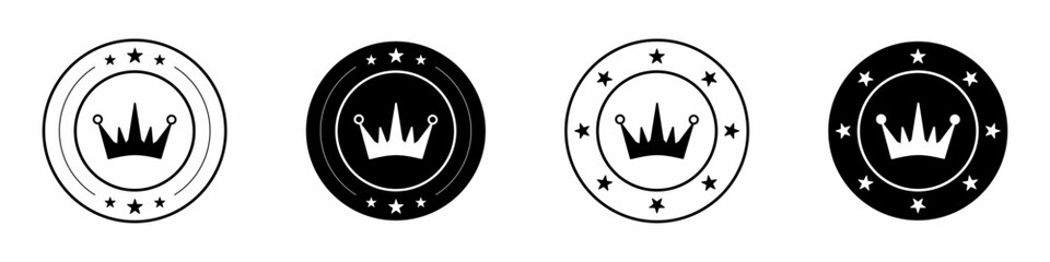 Vector illustration of a set of abstract crown symbols. Stock vector.