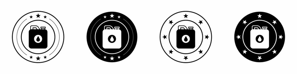 Vector illustration of a set of abstract oil bottle symbols. Stock vector.