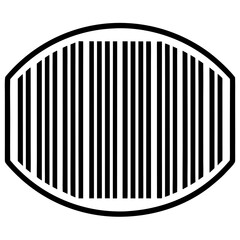 Abstract Oval Shape with Vertical Stripes Pattern lines