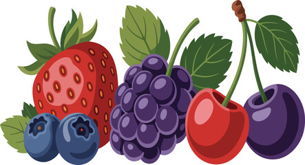 Vibrant mix of summer berries, a healthy and delicious treat for your next creative project
