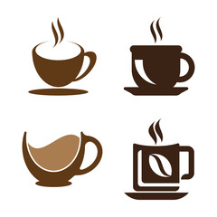Coffee Glass Logo Template Icon