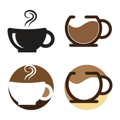 Coffee Glass Logo Template Icon
