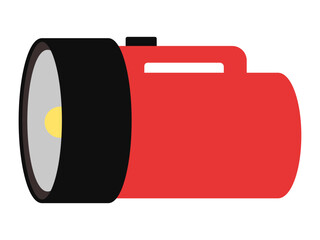 安全や防災デザイン向けの赤い懐中電灯イラスト