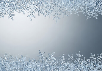 Elegant simple snowflake border design perfect for winter greetings and seasonal projects