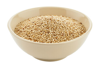 Isolated bowl of quinoa seeds a nutritious grain source rich in protein and vitamins food ingredient