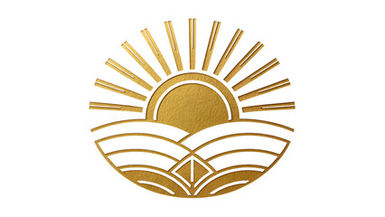 Minimal Modern Logo Design of a Golden Sun | Elegant Luxury Brand Emblem | Premium Abstract Sun Symbol