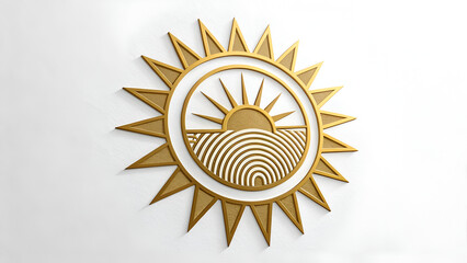 Minimal Modern Logo Design of a Golden Sun | Elegant Luxury Brand Emblem | Premium Abstract Sun Symbol