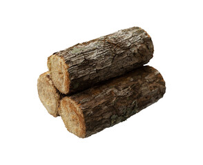 pile of firewood isolated