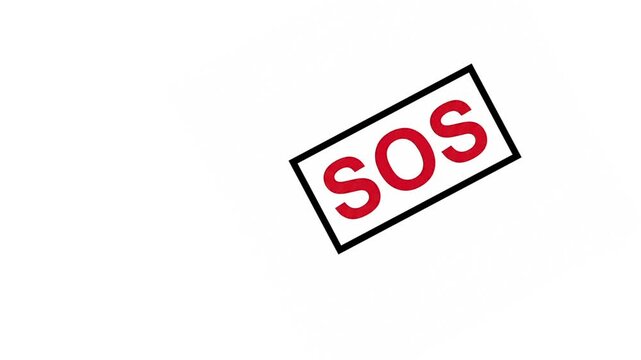 SOS signal emblem, distressed distress call icon, emergency alert symbol, call for help, rescue request illustration