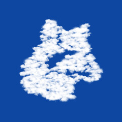 Clouds in the shape of a raccoon head symbol on a transparent background. A symbol consisting of clouds in the center. Illustration on transparent background