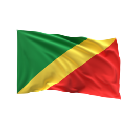 Congo's Banner: A vibrant flag of the Republic of the Congo flutters proudly, a symbol of national identity, heritage, and the spirit of the nation.