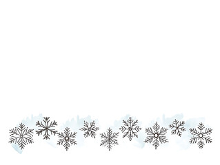 Elegant simple snowflake border design for festive winter decor and crafts