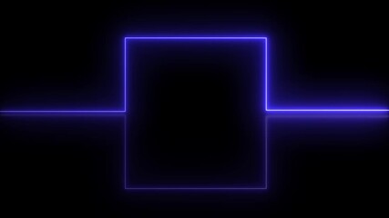 neon Line square for logo title graph HUD glowing loop technological ,glowing neon lines Abstract background with neon square pattern LED. 4K video animation. - Powered by Adobe