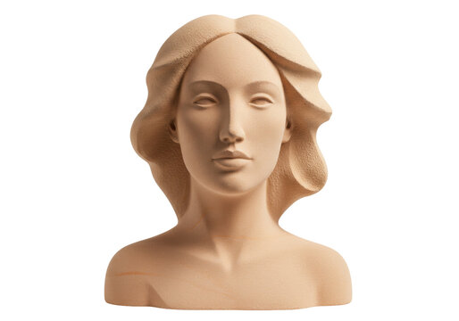 Isolated female statue bust, decorative art object, elegant, minimal details, modern aesthetic