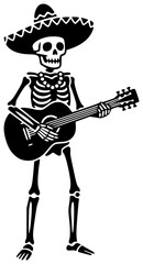 mexico illustration decoration silhouette celebration logo skull icon mexican outline flower tradition vector holiday dead festival culture party death shape for vector graphic background