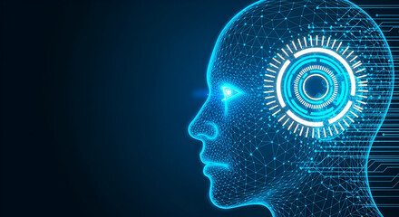 AI Human Head Network Digital Brain artificial intelligence