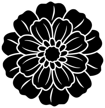 decoration illustration flower silhouette marigold logo festival icon orange outline holiday celebration colorful mexican death dead halloween religion culture shape sugar vector graphic background