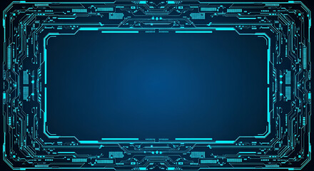 Futuristic Digital Frame With Circuitry Design border