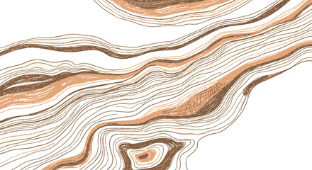Abstract Flowing Lines Design in Warm Earthy Hues, Evoking Natural Patterns and Topographic Maps